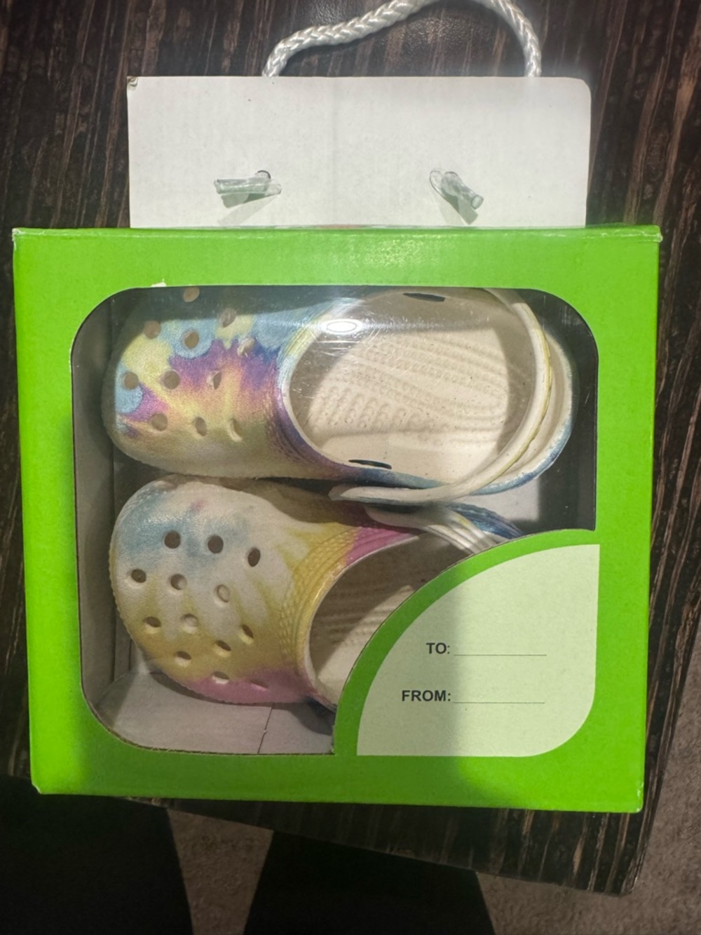 CROCS Kids Tie-Dye Clogs in Yellow, Purple, Blue